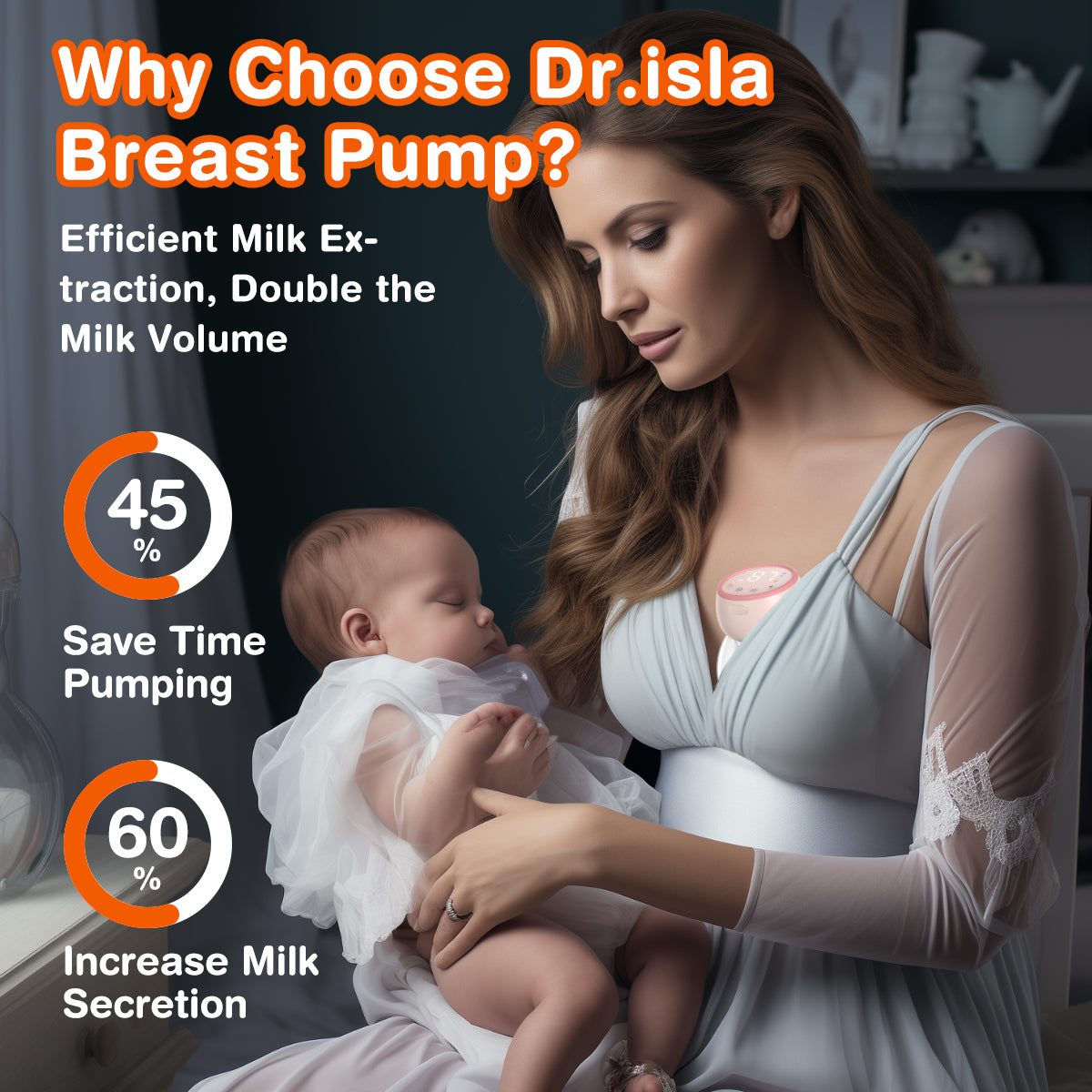 Tire-lait portable avec veilleuse 