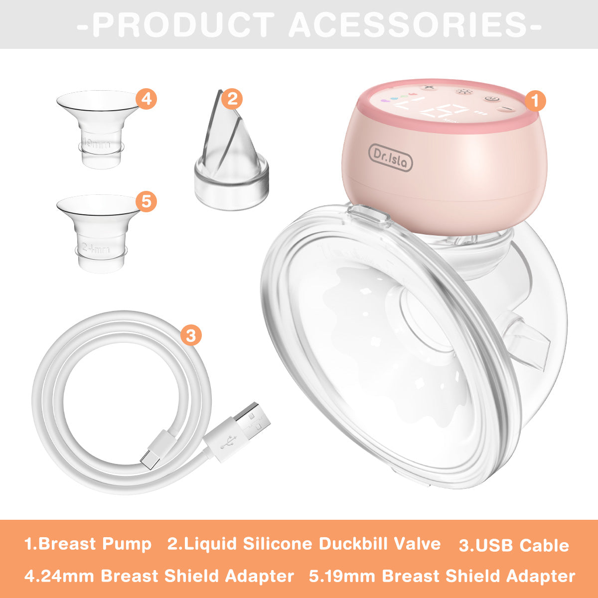 Tire-lait portable avec veilleuse 