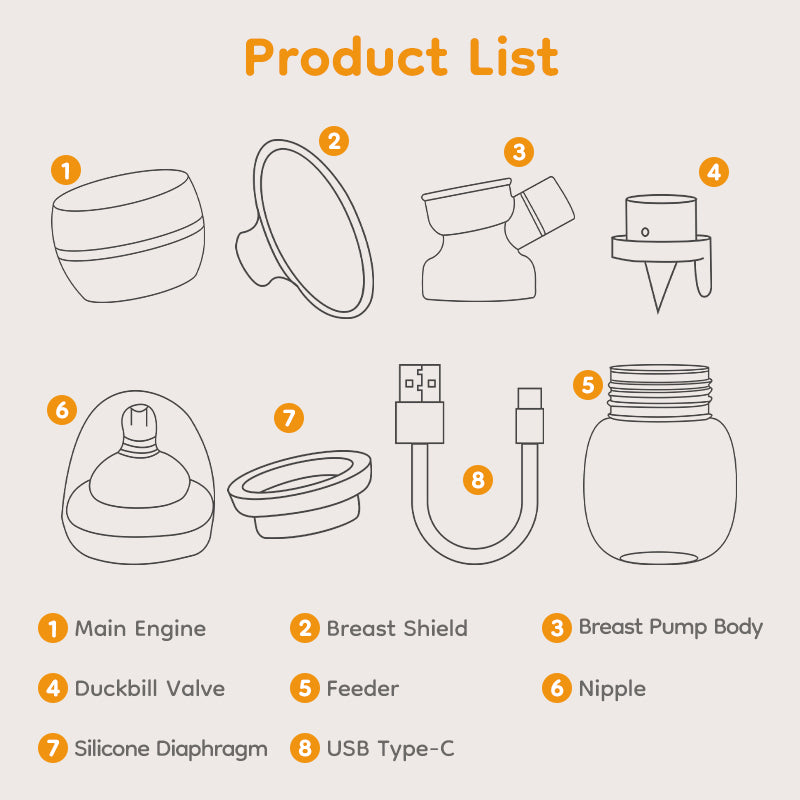 2-in-1-Milchpumpe mit Nachtlicht, 180 ml 