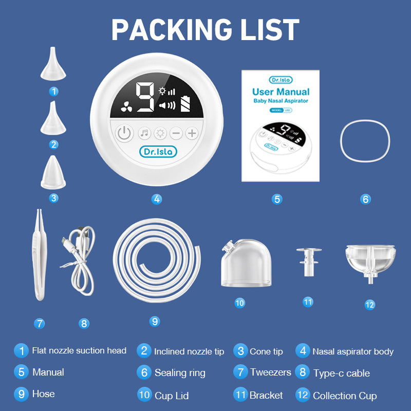 9 Levels Suction Baby Nasal Aspirator